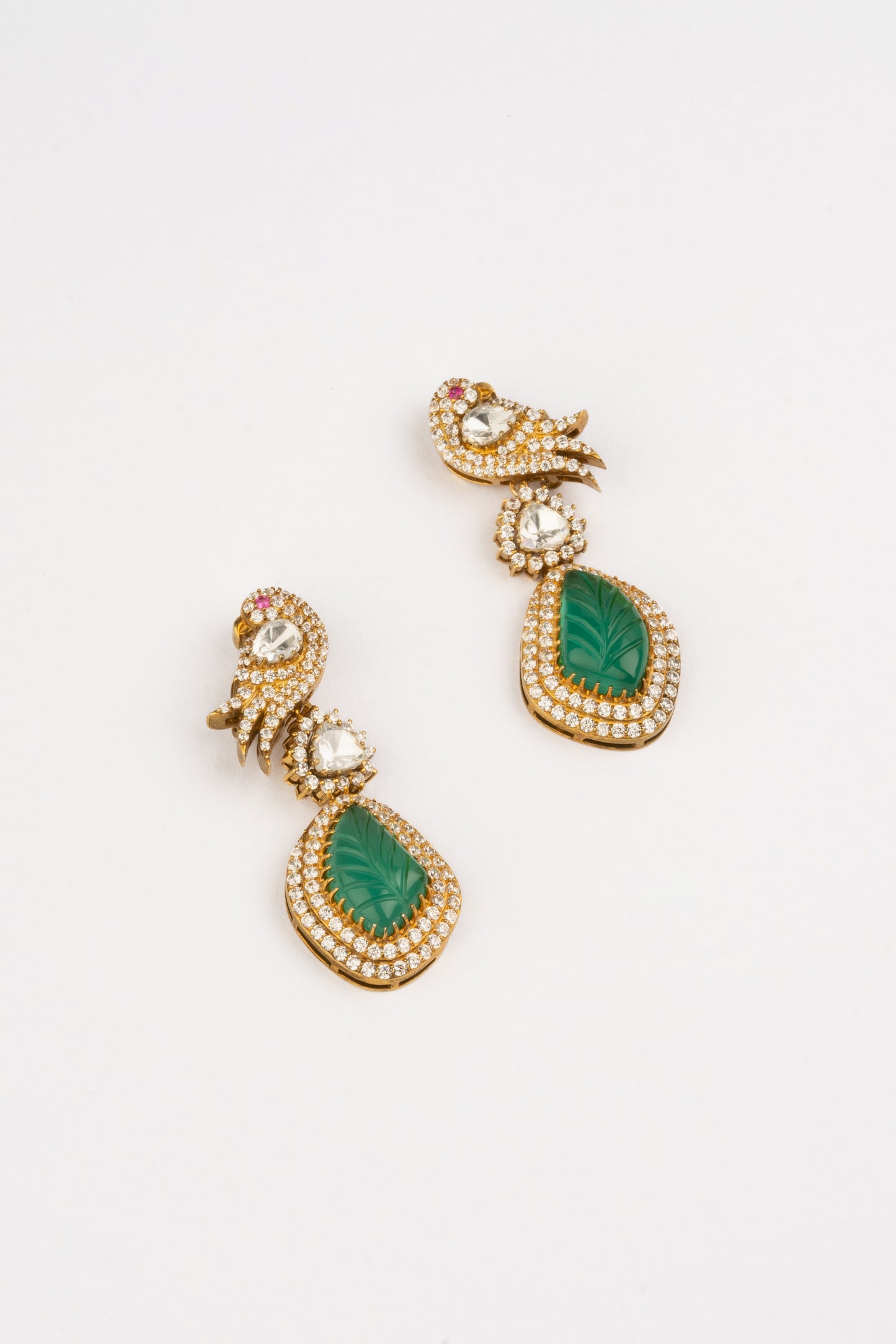 Hamsa Gold Plated Kundan Earrings