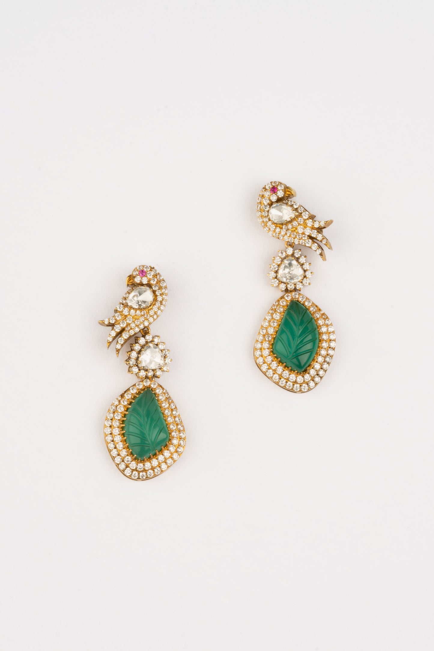 Hamsa Gold Plated Kundan Earrings