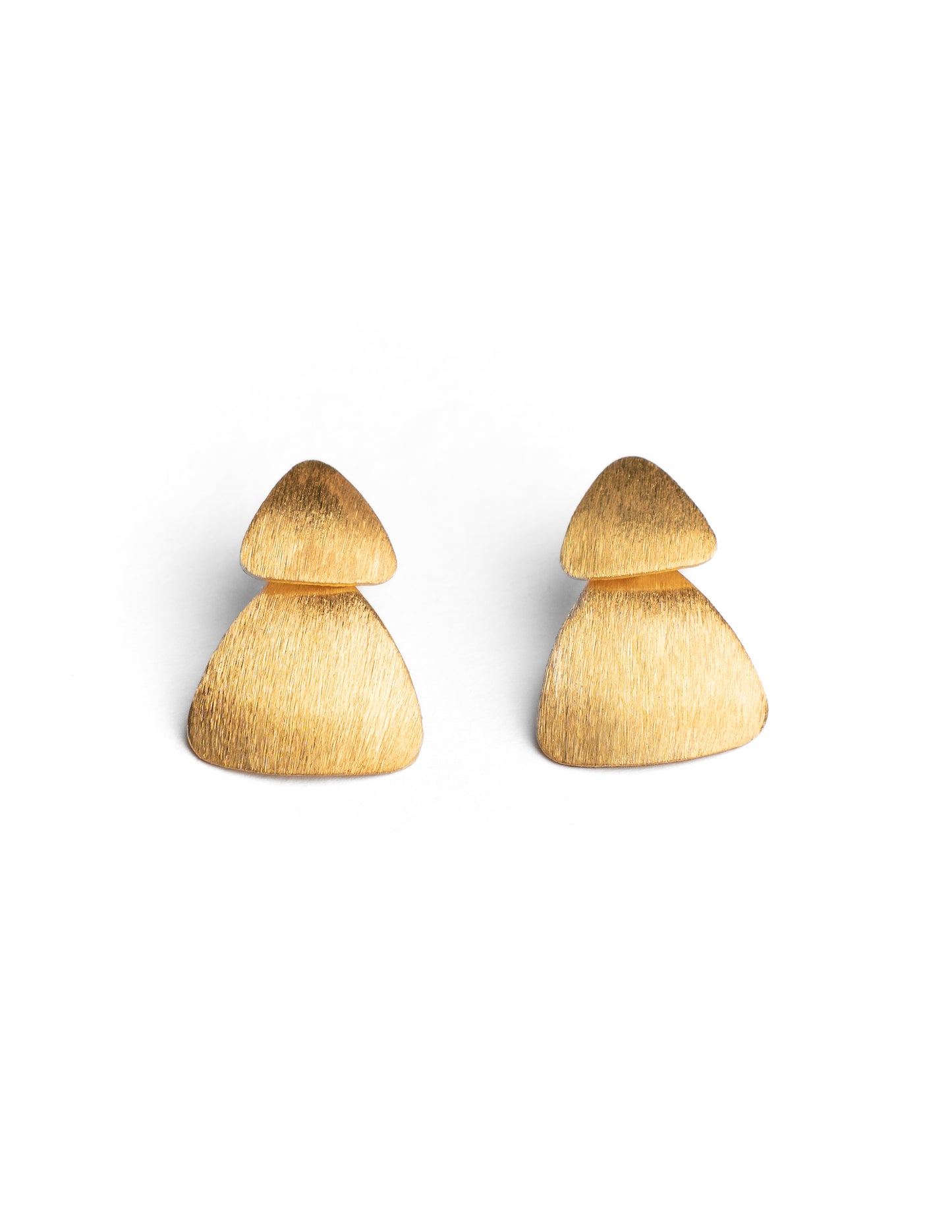 Pyramid Gold Plated Earrings