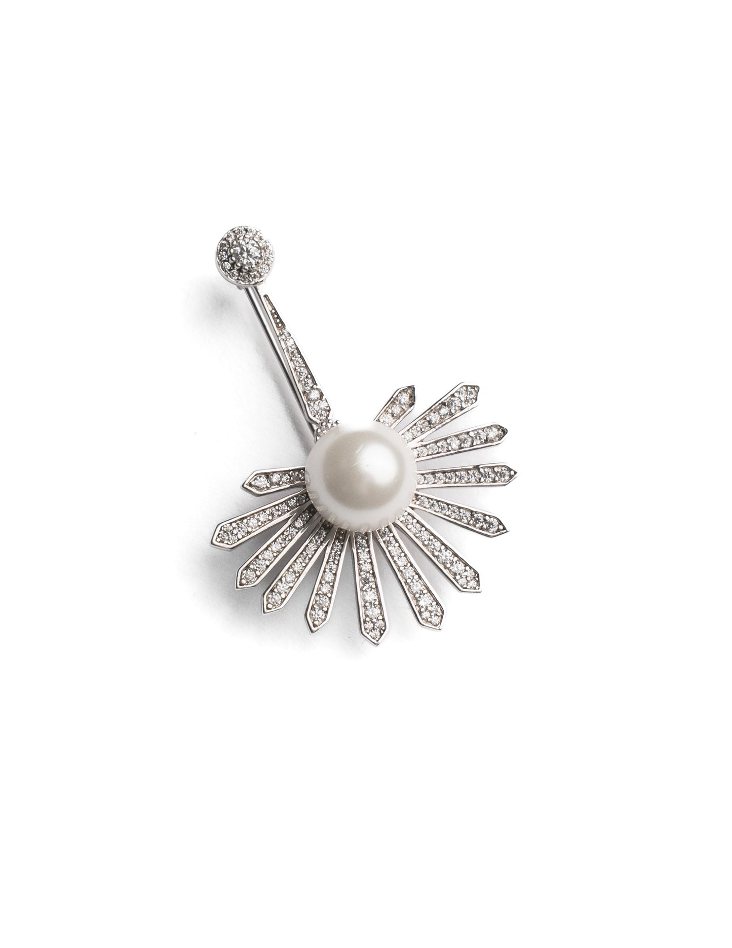 Sunburst pearl brooch