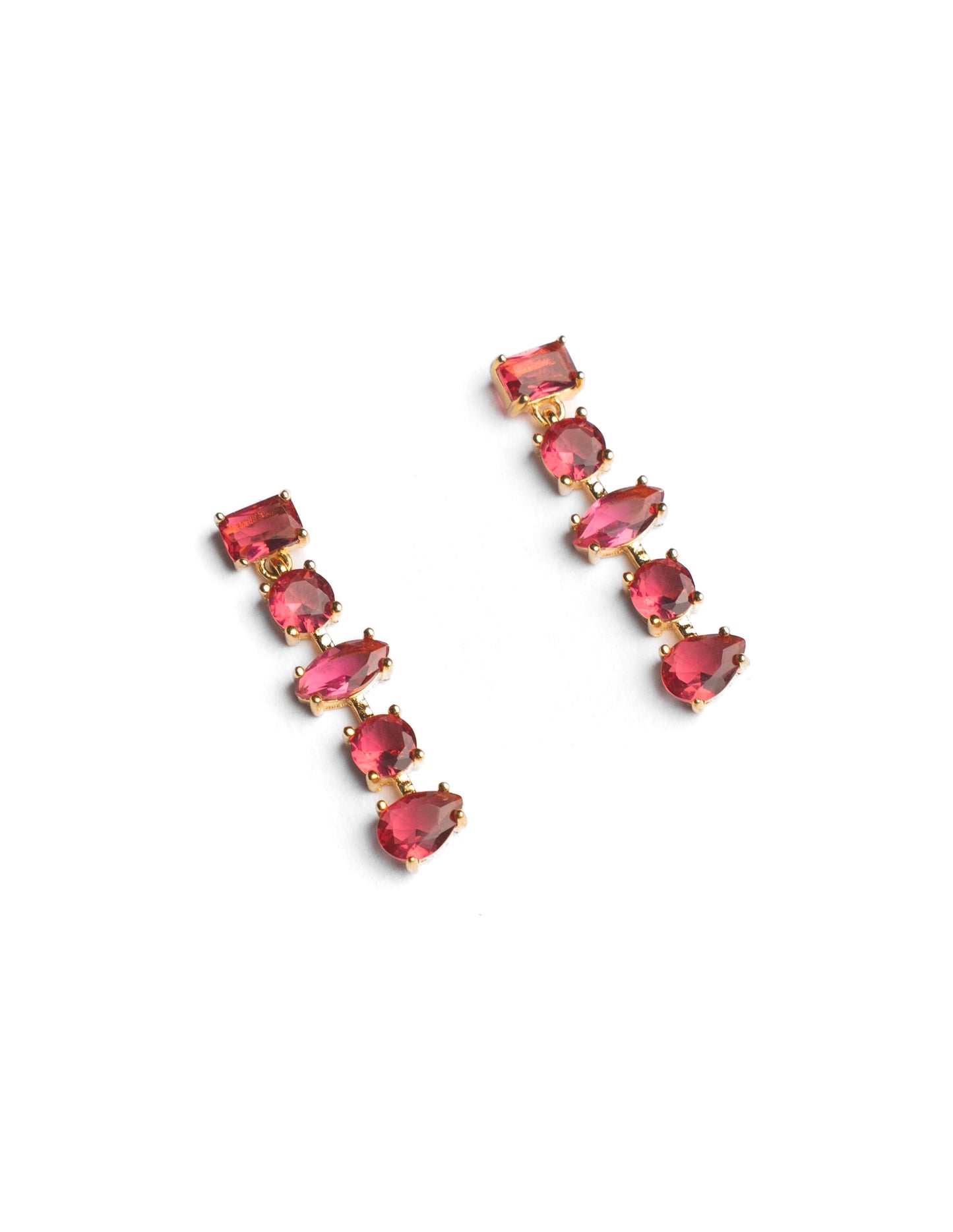 Scarlet Gemstone Drop Earrings