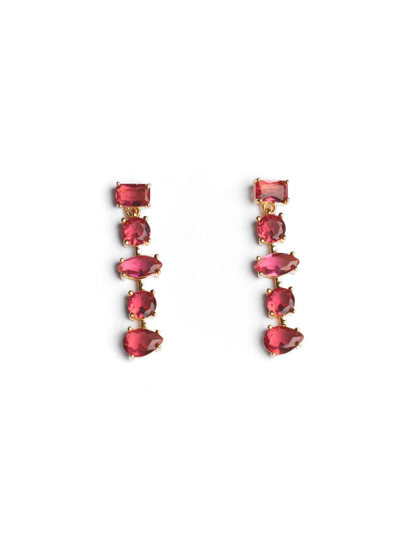 Scarlet Gemstone Drop Earrings
