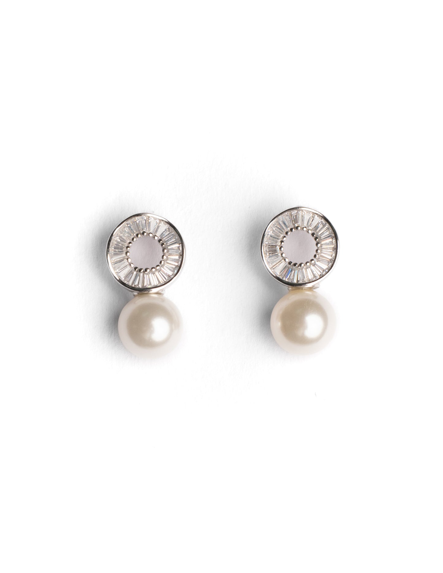 Halo pearl drop earrings