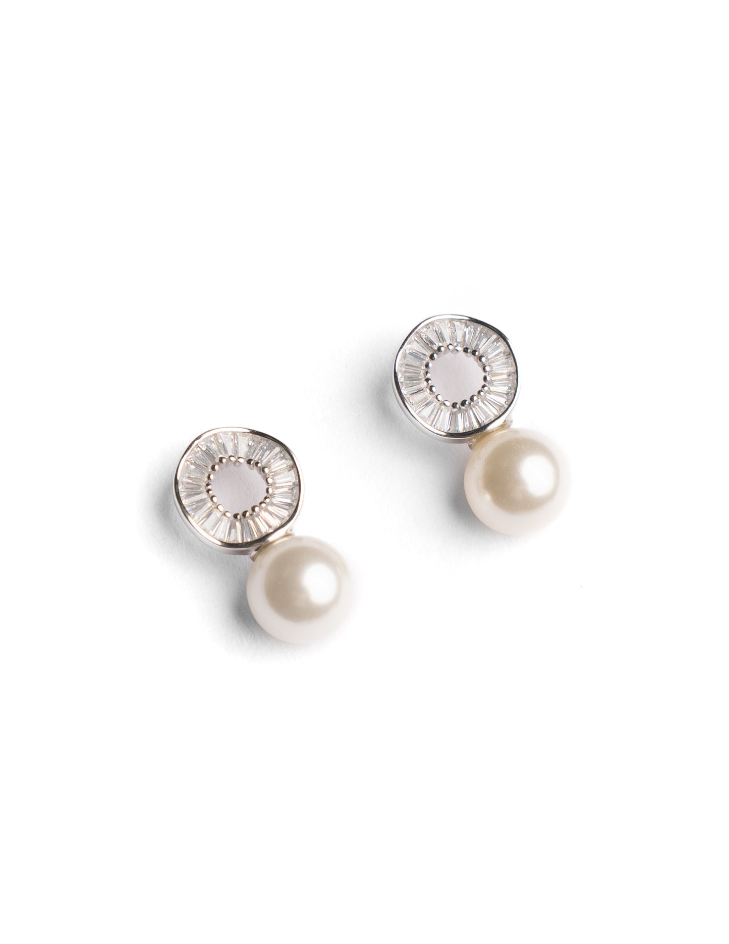 Halo pearl drop earrings