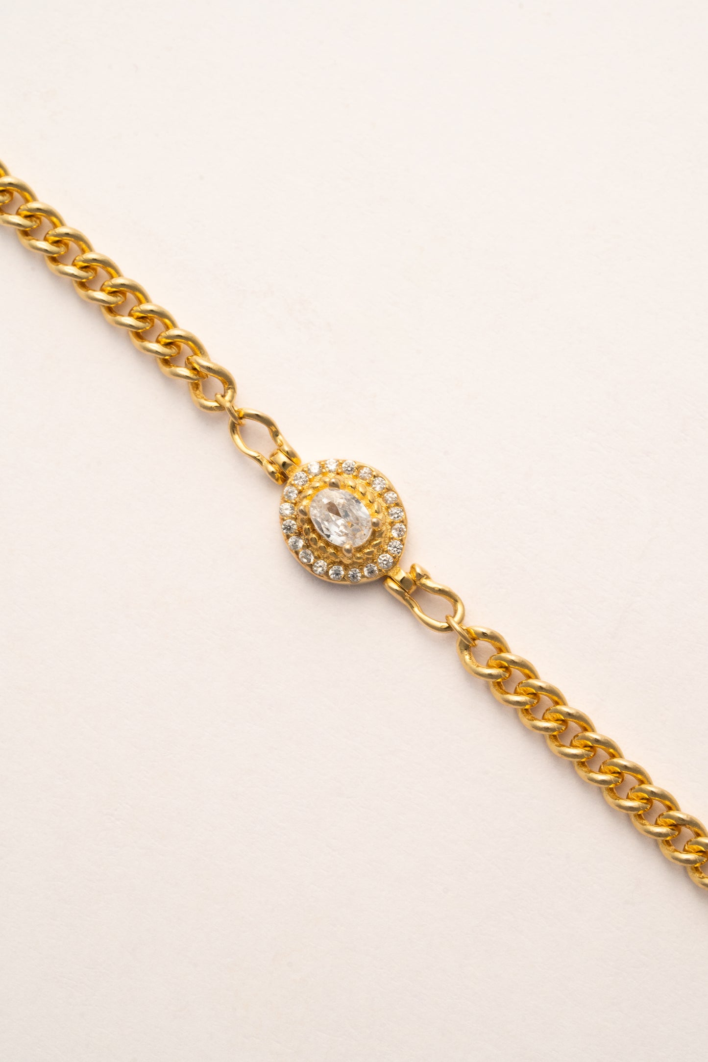 Gold Plated Zircon Link Bracelet