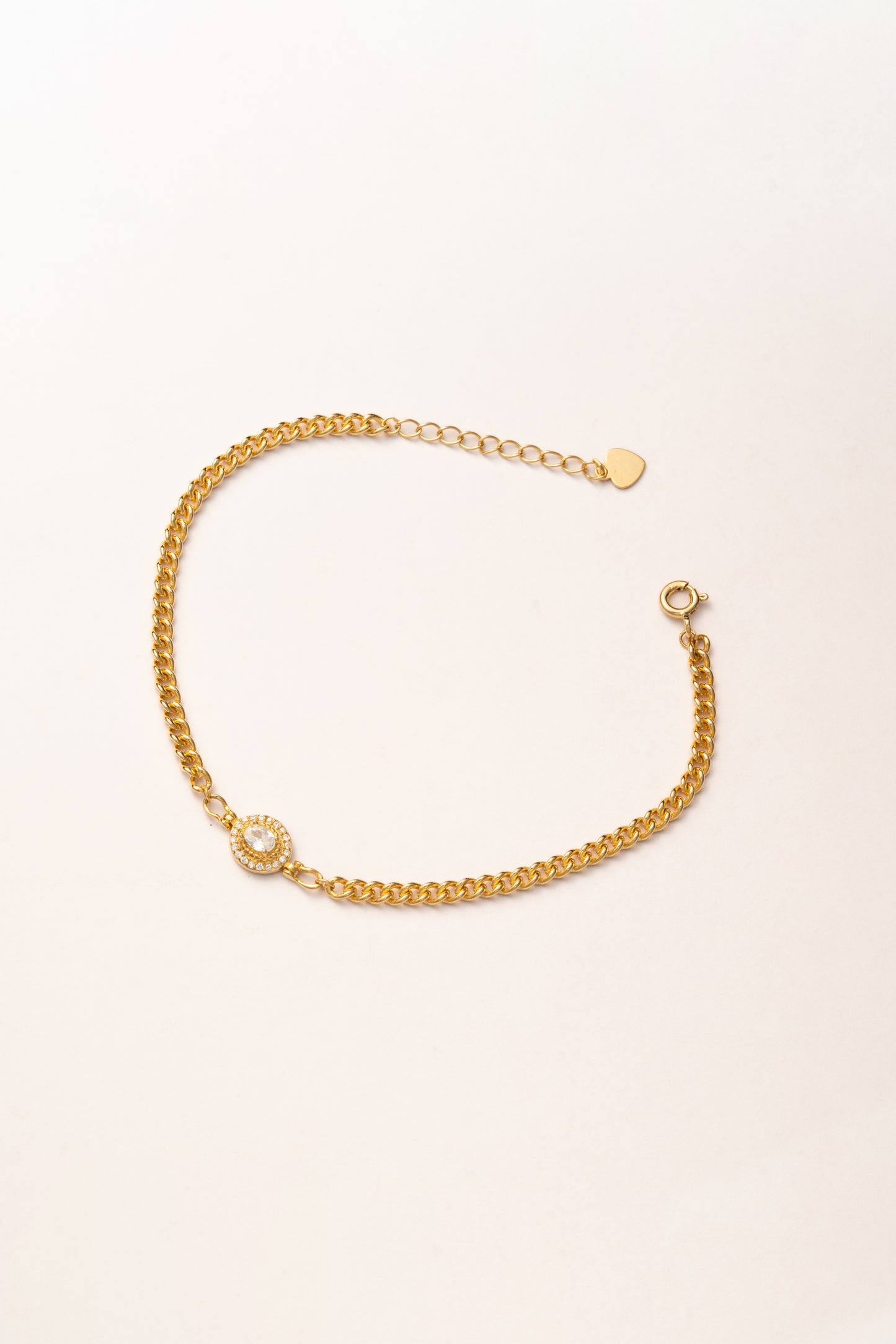 Gold Plated Zircon Link Bracelet