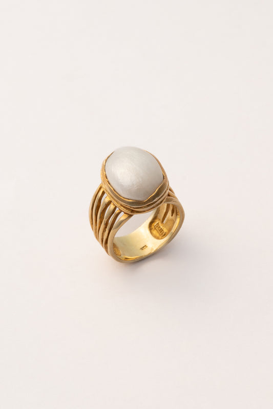 Alex Gold Plated Pearl Ring