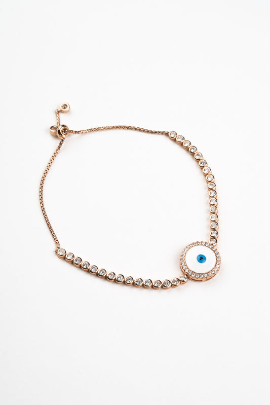 Rose Gold Evil Eye Bracelet