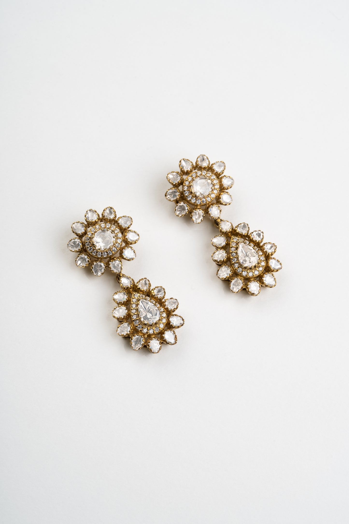 Zarna Modern Kundan Drop Earrings