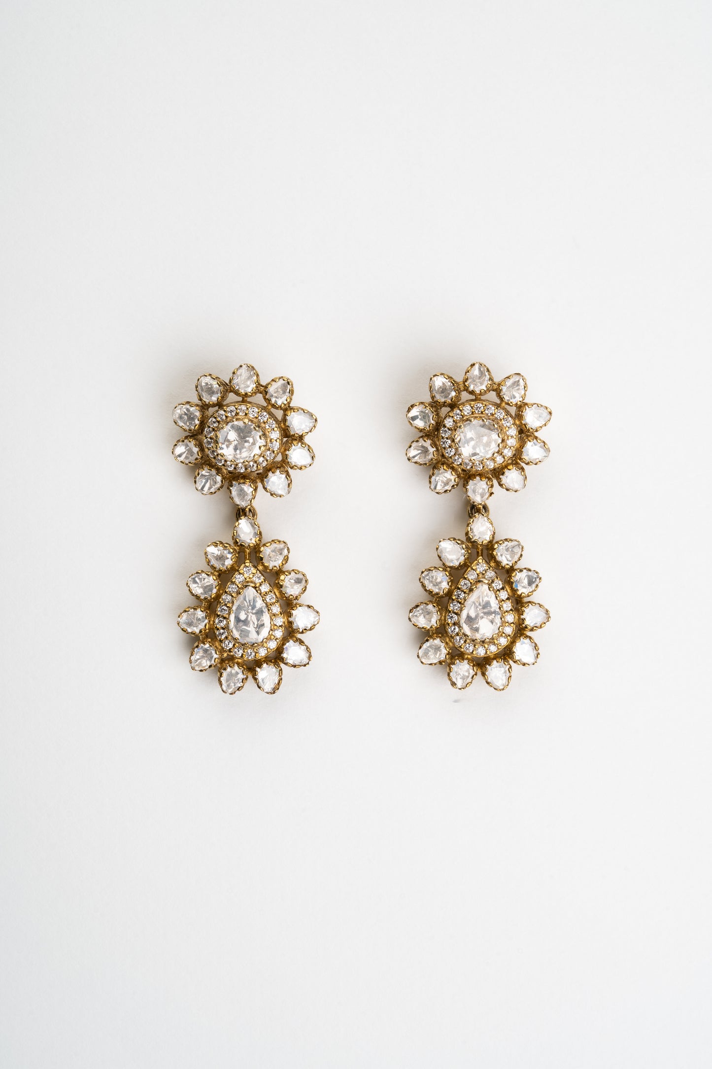 Zarna Modern Kundan Drop Earrings