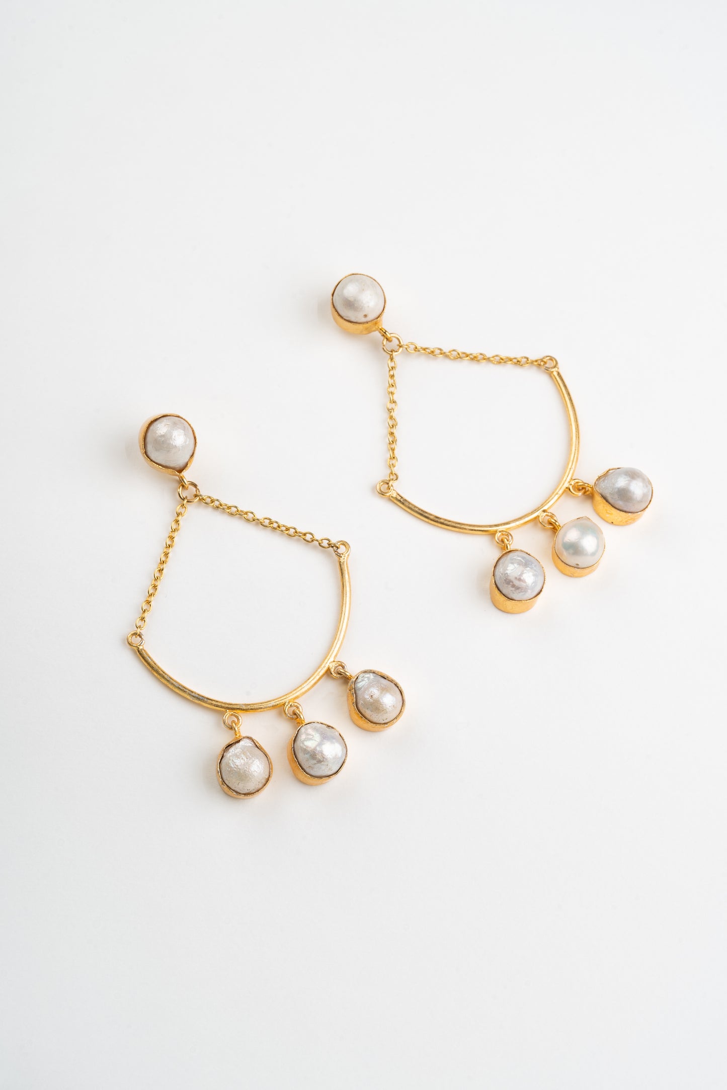 Anzu Gold Plated Pearl Earrings