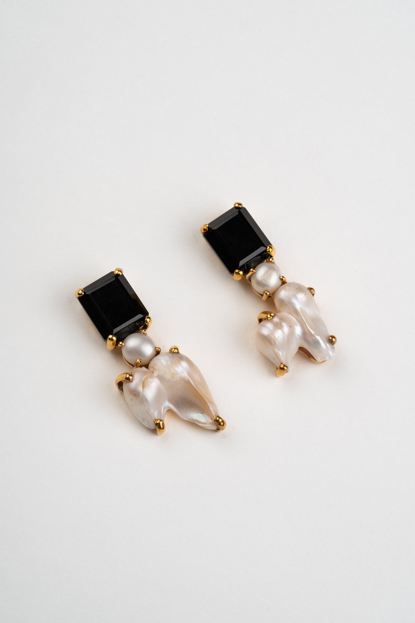 Nami Abstract Gold Plated Pearl Earring