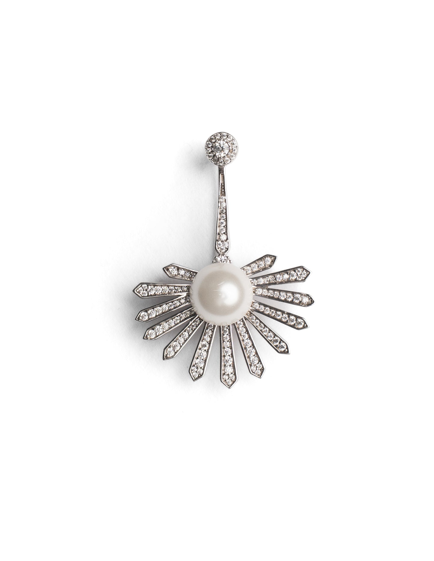 Sunburst pearl brooch