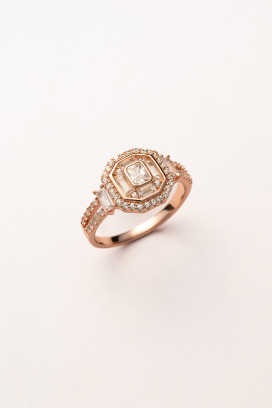 Snowy Rose Gold Ring