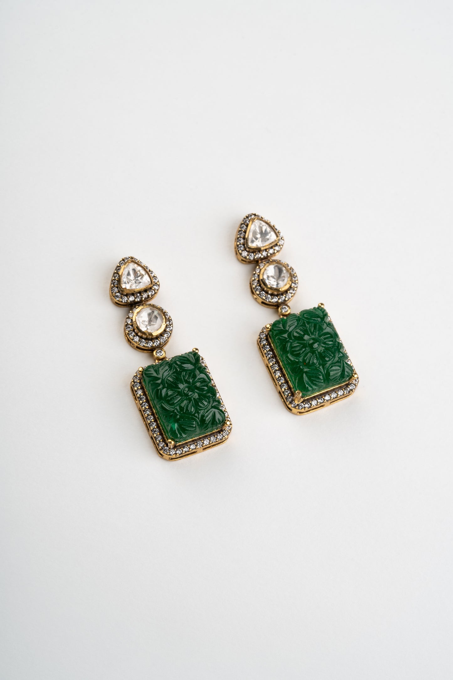 Green Jade Drop Earrings