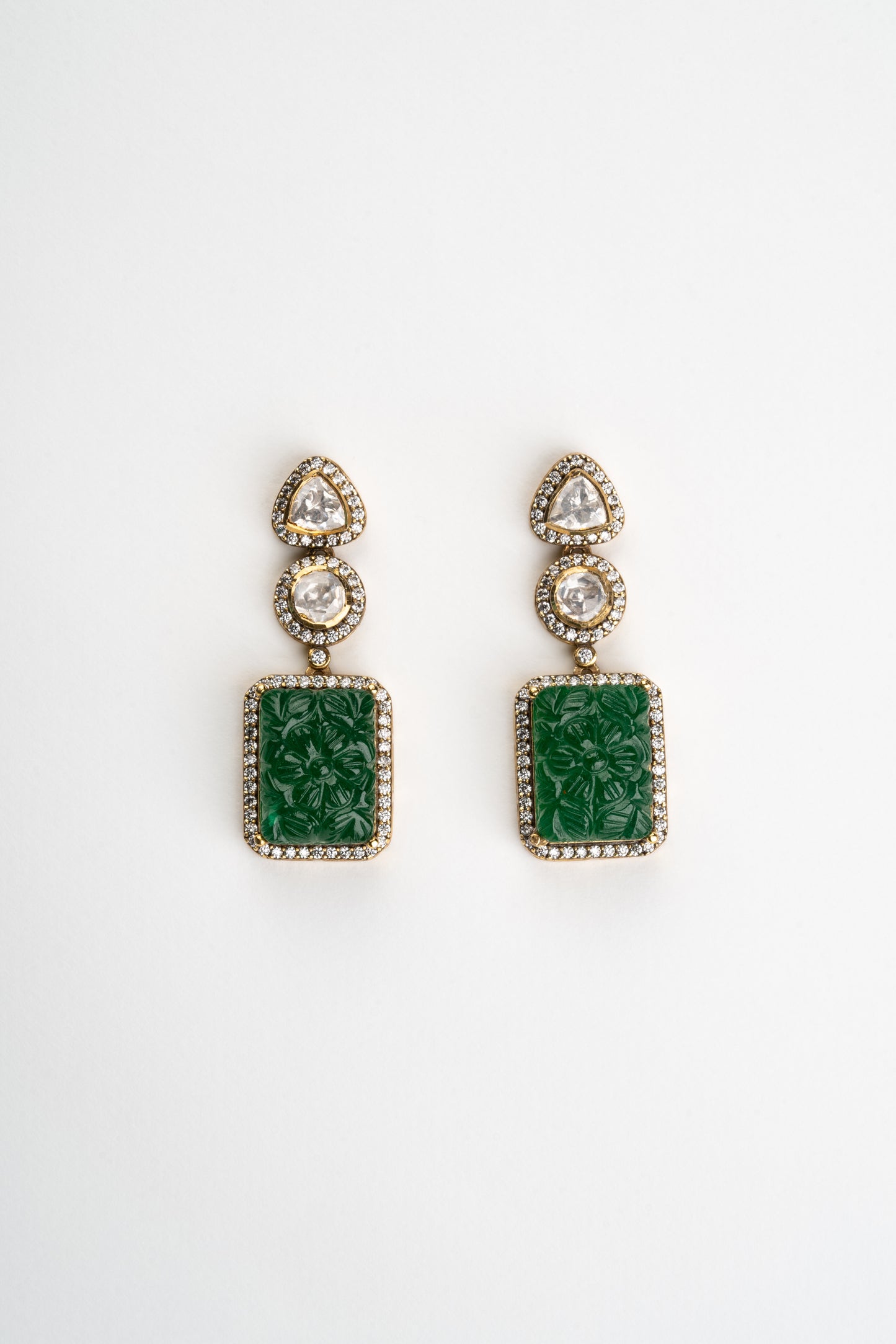 Green Jade Drop Earrings