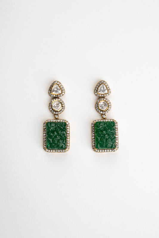 Green Jade Drop Earrings